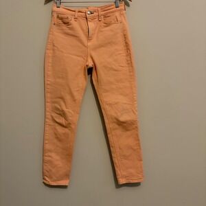 Rag & Bone High Rise Skinny Jeans 26 Prairie Sun Orange Peach W1532O137PRS
